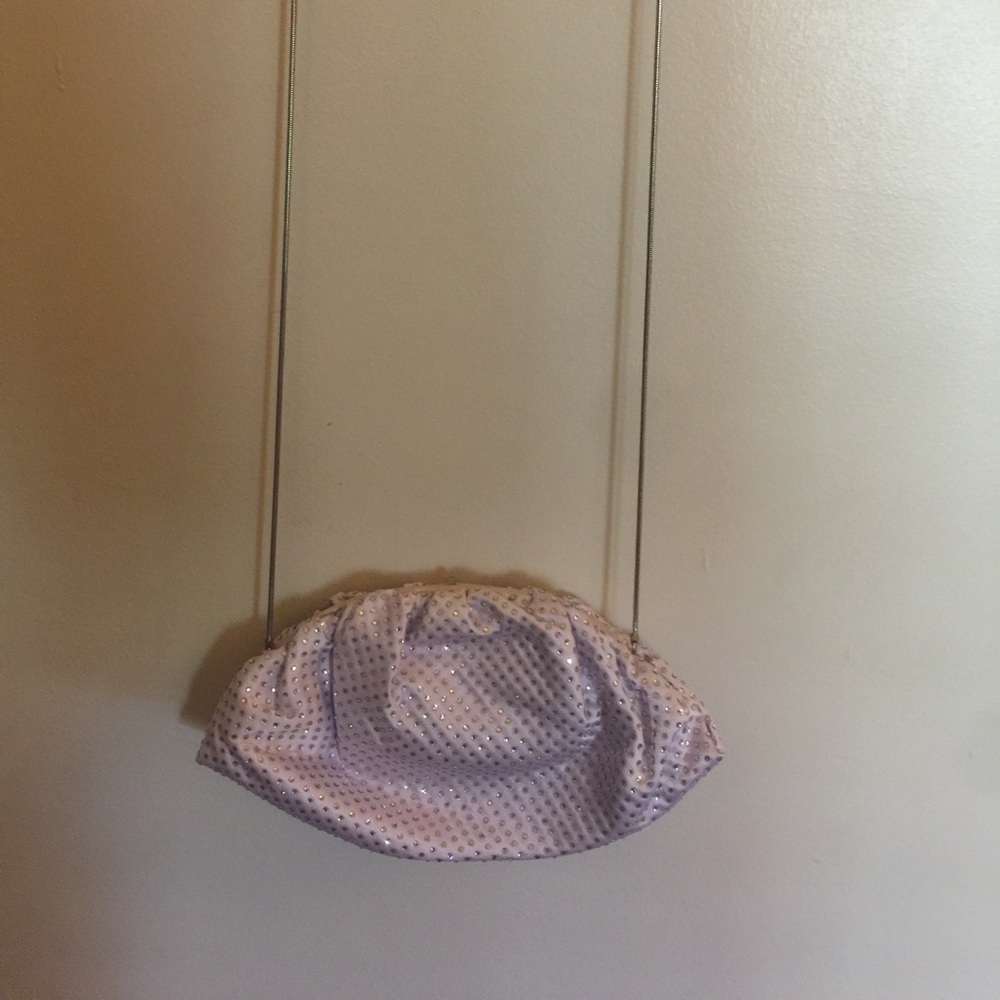 Swarovski crystal satin handbag light pink